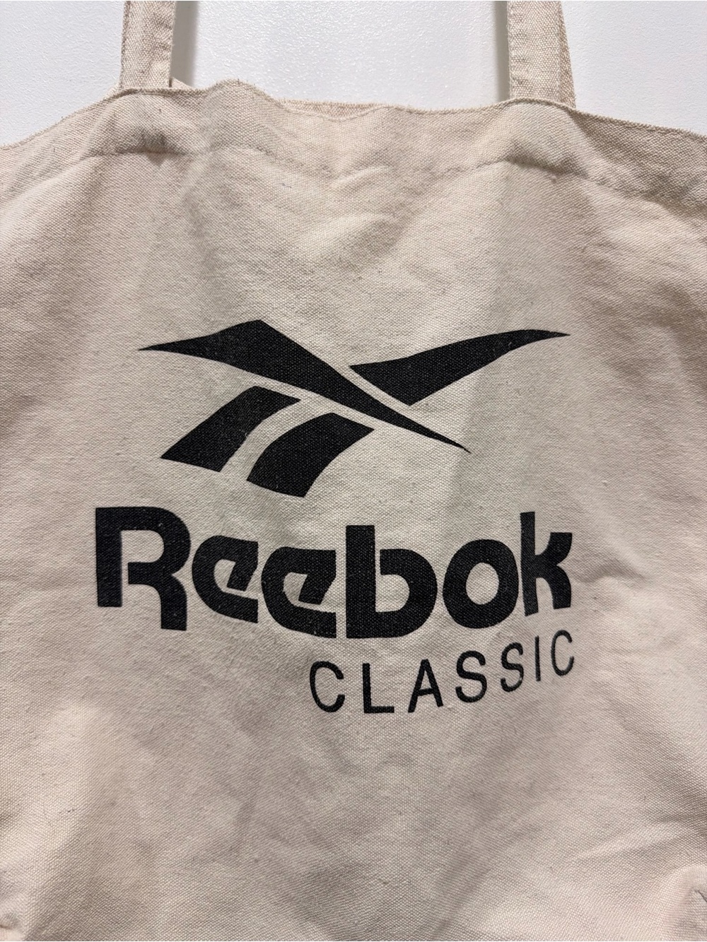 Reebok Classic Natural Canvas Tote with Black Logo - Picture 2 of 3